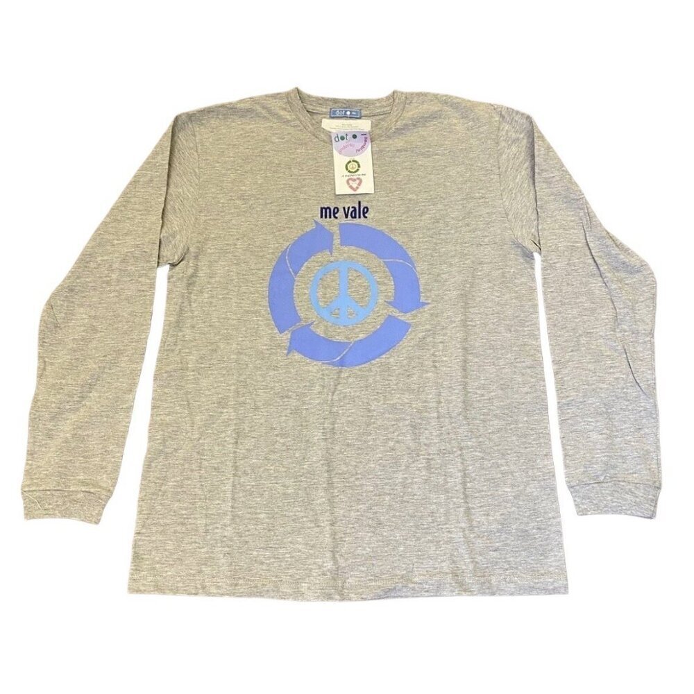 Dot Boys Me Vale Long Sleeves T-Shirt Size L Heather Gray Crew Neck Logo NWT $26